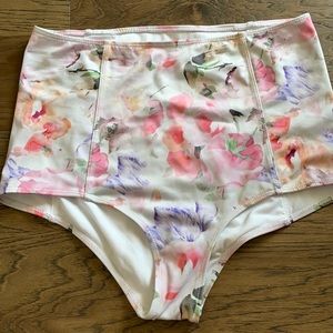 Kortni Jeane Blush Floral HighWaisted Swim Bottoms